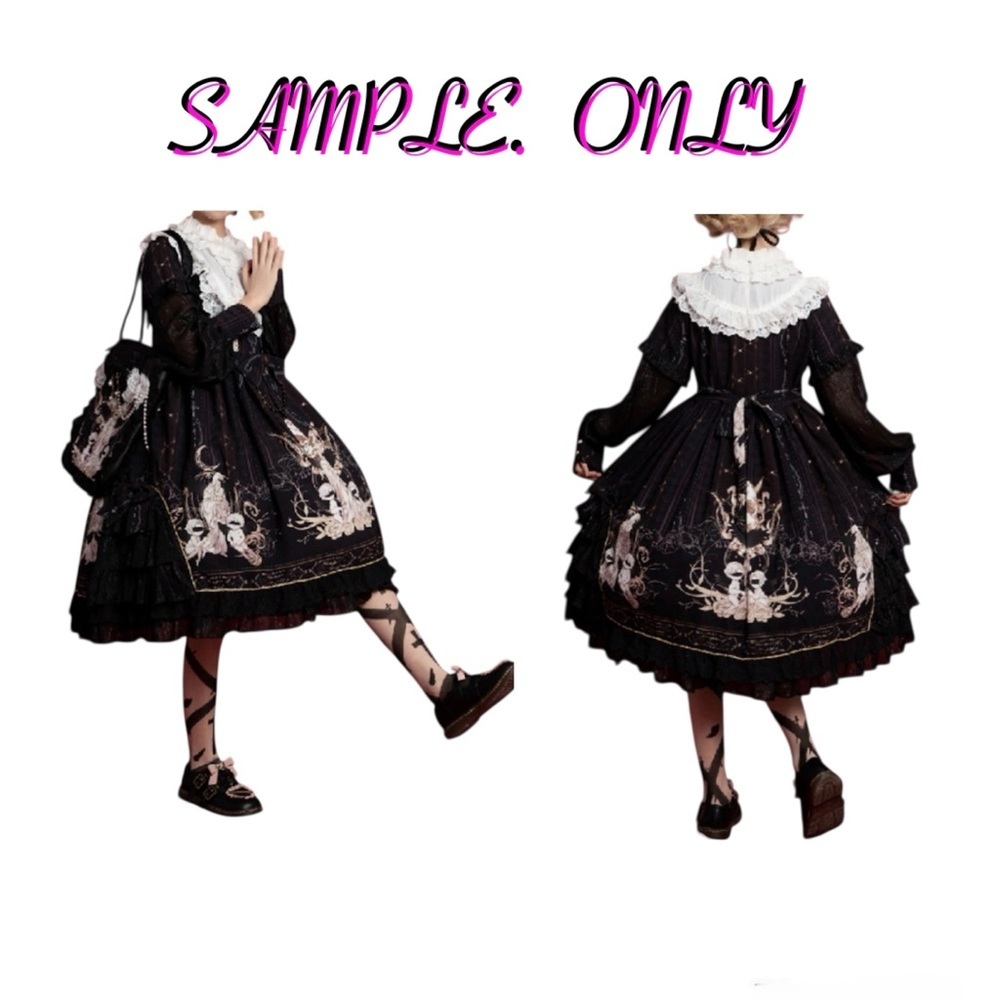 Soufflesong Prologue Print Black Rose Sweet Elegant Lolita Dress M